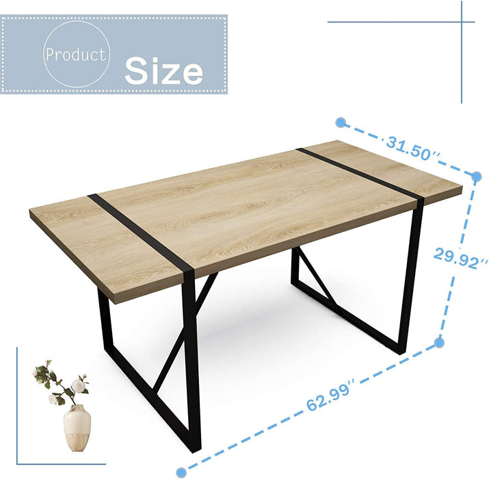 Industrial Style Rectangular Kitchen Table, 63″