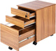 Oak Brown 3-Drawer Mobile File Cabinet (Assembled)