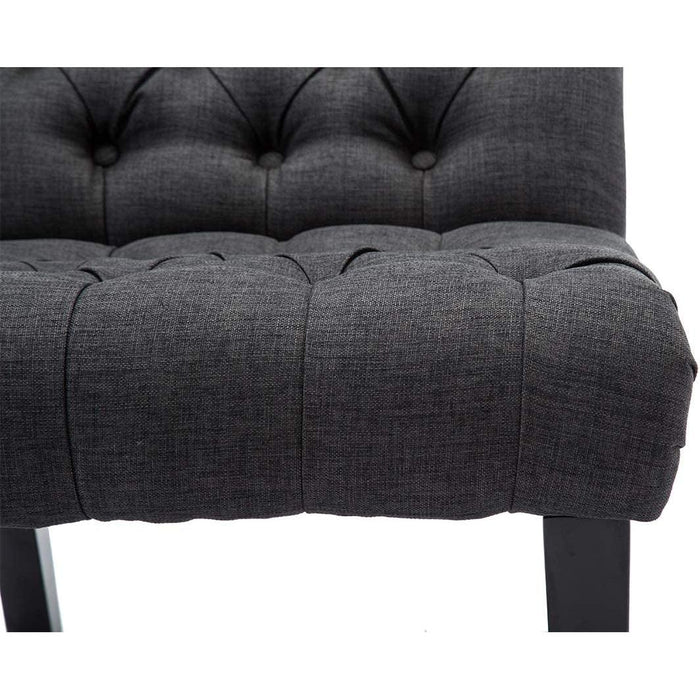 Gray Armless Accent Chair with Wood Legs