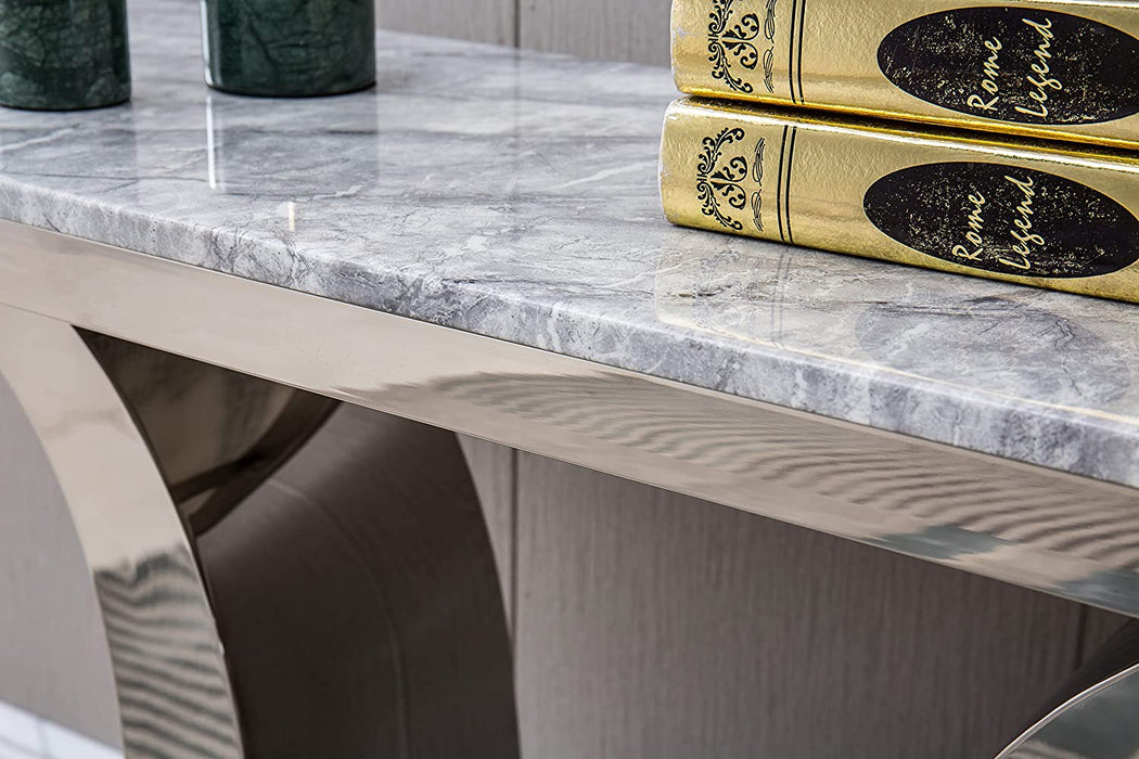 Luxury Marble Console Table with Stainless Steel Base