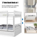 Full over Full Wooden Bunk Bed W/ Trundle, White