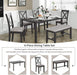 Grey Wooden Rectangular Dining Table Set of 6