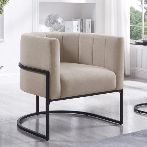 Mid-Century Tufted Accent Chair with Metal Stand