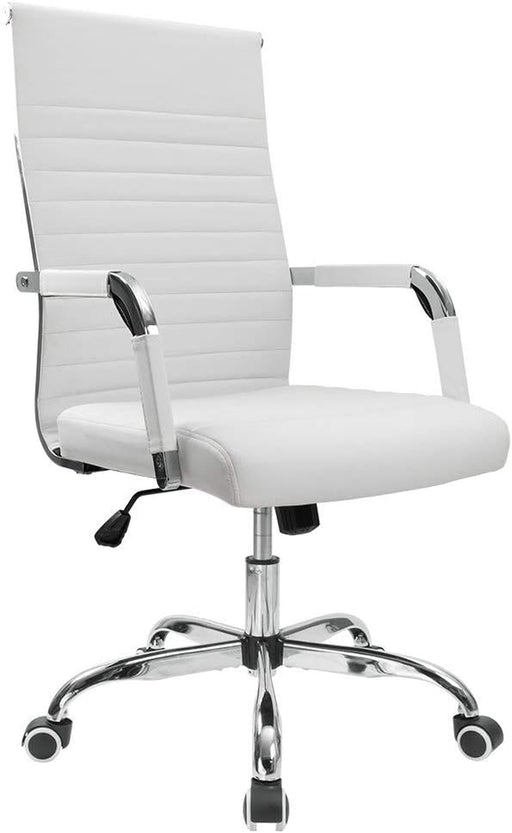 Adjustable Leather Swivel Office Chair with Arms