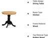 Round Black Dining Table with Oak Top