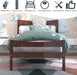 Twin Rustic Wood Platform Bed Frame with Headboard and Footboard