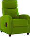 Adjustable PU Leather Recliner Chair for Adults (Green)