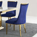 Set of 6 Blue Velvet Dining Chairs