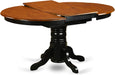 Wooden Oval Kitchen Table with Black Finish, Cherry Top