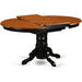 Wooden Oval Kitchen Table with Black Finish, Cherry Top