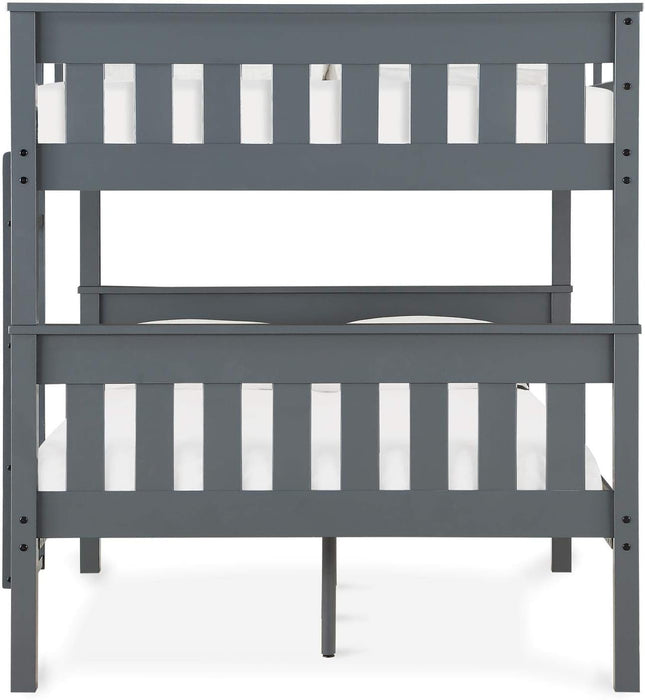 Full over Full Bunk Bed W/ USB Port, Gray