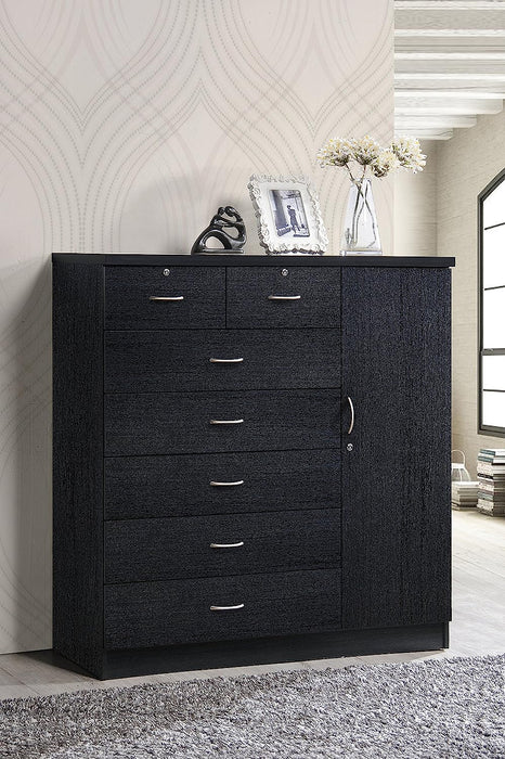 Black 7-Drawer Jumbo Chest