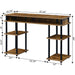 Barnwood/Black Student Desk with Shelves, No Tools