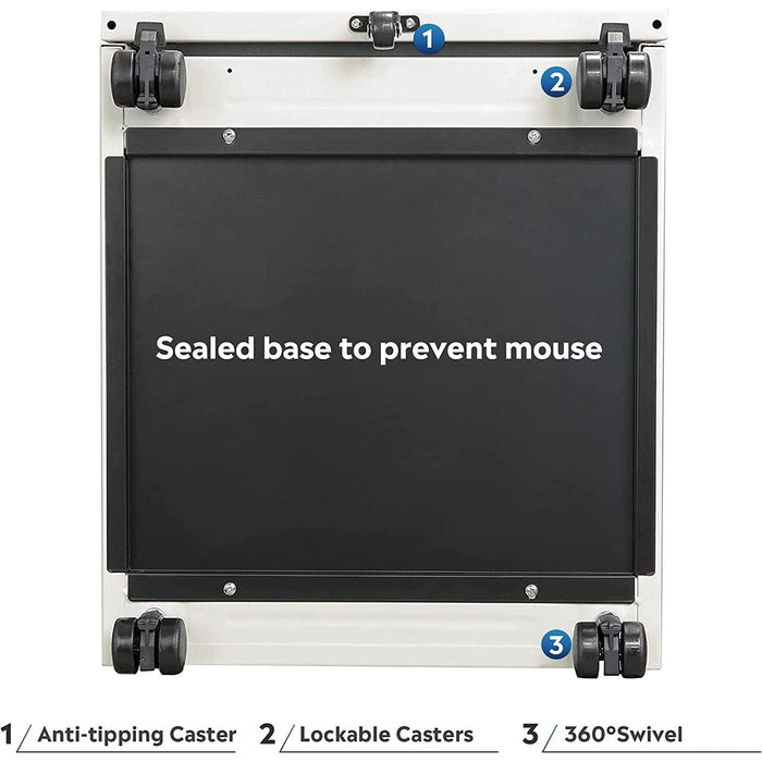 White Lockable Mobile File Cabinet - 2 Drawers