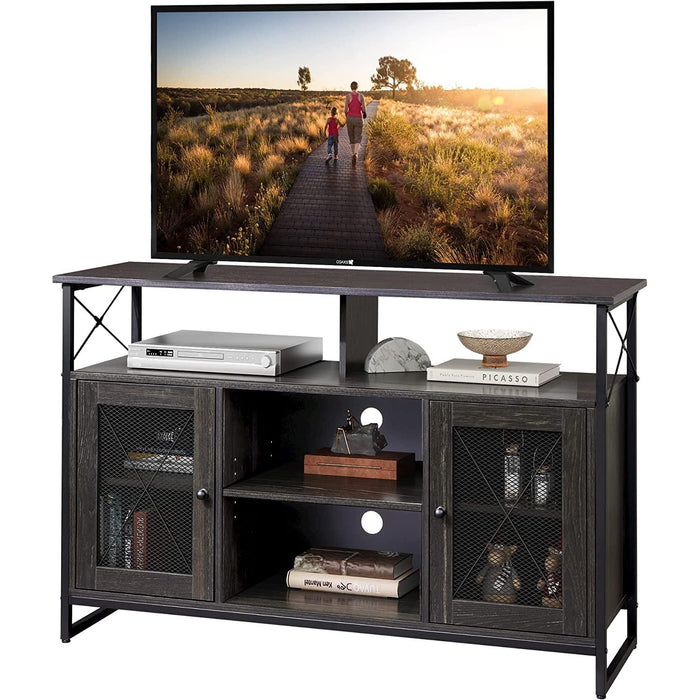 55 Inch TV Stand with Storage, Industrial Farmhouse Style