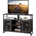 55 Inch TV Stand with Storage, Industrial Farmhouse Style