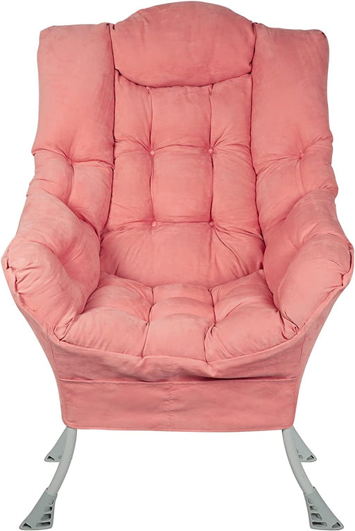 Pink High Back Armchair for Modern Living Room