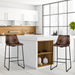 Leather Bar Height Barstools with Back Set of 2