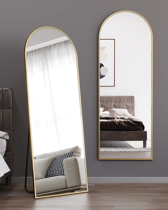 Glassless Gold Full Length Floor Mirror with Stand