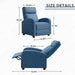 Light-Blue Adjustable Home Theater Recliner