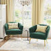 Green Velvet Accent Chair with Golden Legs