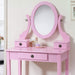 Pink Wood Makeup Vanity Set