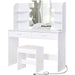 Large Vanity Set with Lighted Mirror, Charging Station (White)