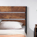 Rustic Vintage Wood Queen Platform Bed Frame W/ Strong Metal Slats Support