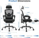 Adjustable High-Back Mesh Office Chair with Footrest