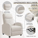 Beige Fabric Recliner Sofa with Thick Cushion