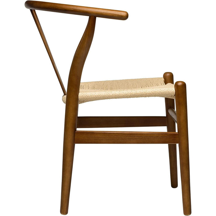 Hans Wegner Woven Seat Chair, Walnut/Natural