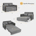 Convertible Velvet Sofa Bed with Storage, Grey