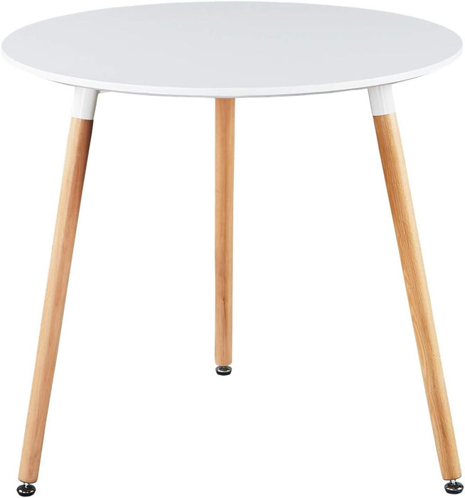 Dining Table with Modern round White Top