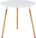 Dining Table with Modern round White Top