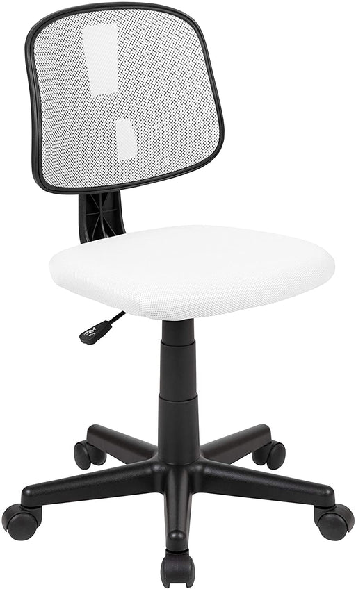 White Mesh Swivel Office Chair with Pivot Back