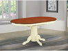 Mid Century Dinner Table with Oval Buttermilk Top, Cherry Finish