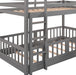 Gray Twin Bunk Bed with Slide and Ladder