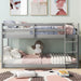 Gray Twin over Twin Bunk Bed with Guardrails