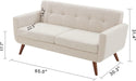 Cream Beige Button Tufted Loveseat Sofa