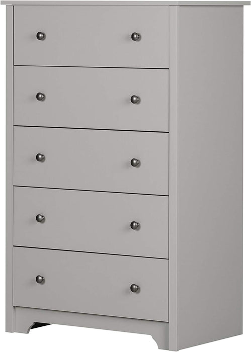 Soft Gray 5-Drawer Chest, Vito Collection