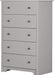 Soft Gray 5-Drawer Chest, Vito Collection