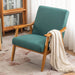 Retro-Style Emerald Accent Chair with Solid Wood Frame