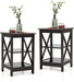 Farmhouse Rustic Nightstands Set of 2 with Storage