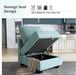 Modular U-Shaped Sleeper Sofa with Storage, Aqua Blue