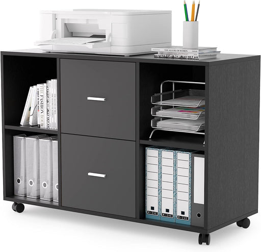Large Mobile File Cabinet with Printer Stand