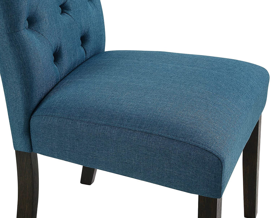 Leviton Blue Tufted Parsons Chair