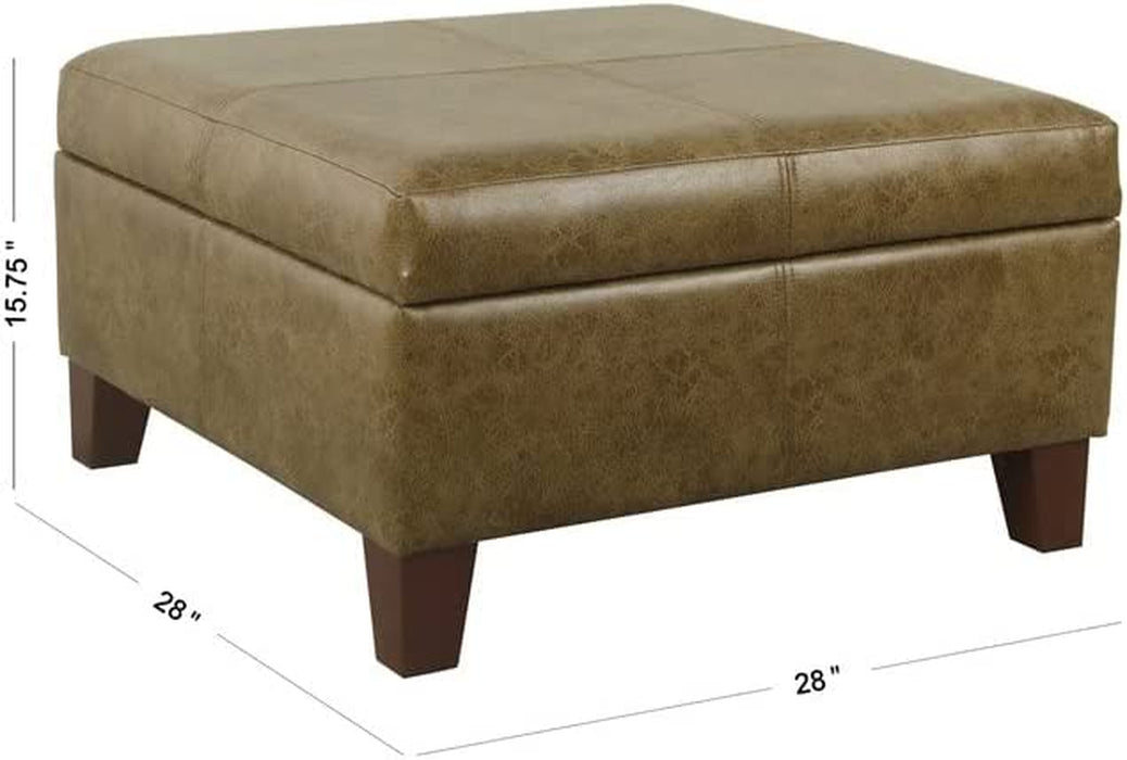 Luxury Faux Leather Storage Ottoman for Home Decor