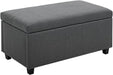 Grey Fabric Lift-Top Ottoman with Storage (8 Words)