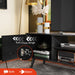 Rustic Black TV Console with Storage Cabinets