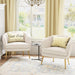 Modern Beige Velvet Accent Chair with Golden Legs